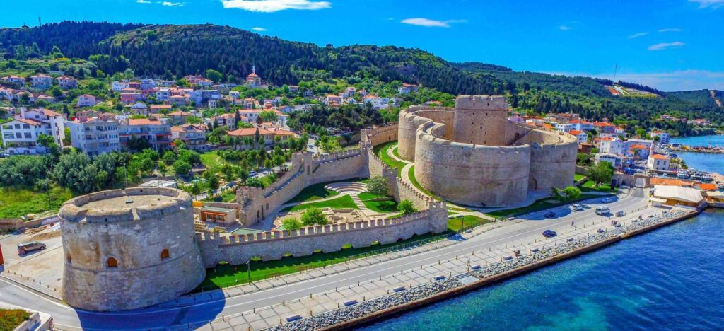Çanakkale Şehitlik Turu Kilitbahir Kalesi. Kuşbakışı görünüm